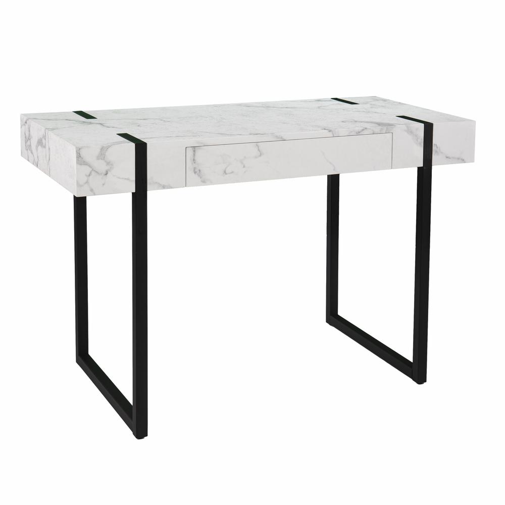 45" White And Black Writing Desk. Picture 2
