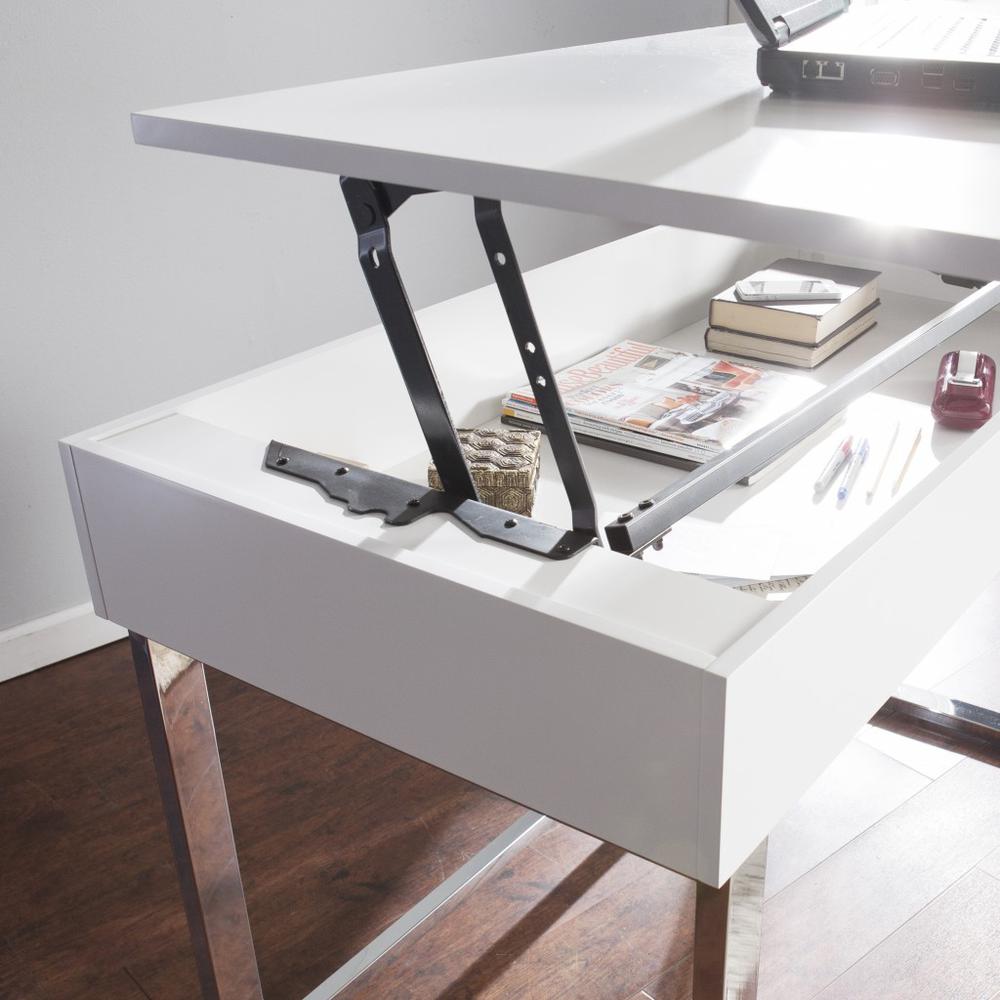Classic White Adjustable Height Desk. Picture 2