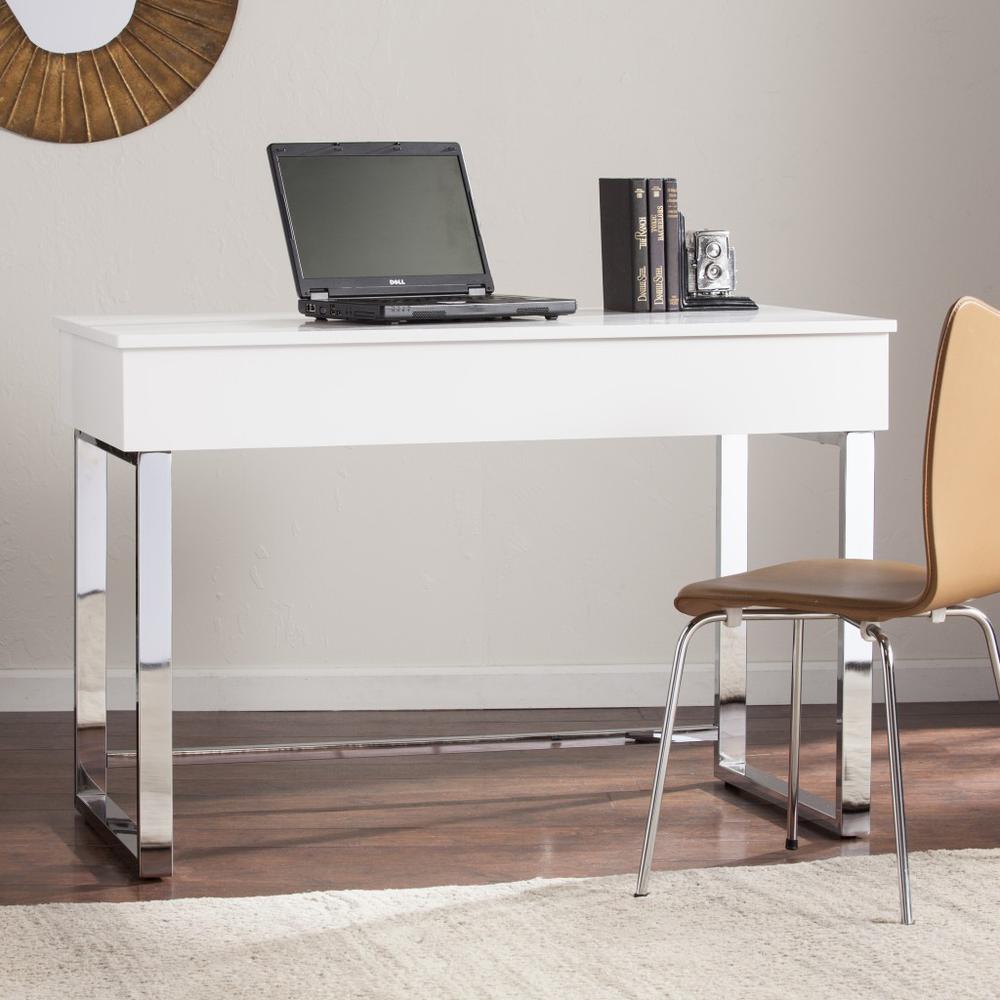 Classic White Adjustable Height Desk. Picture 3