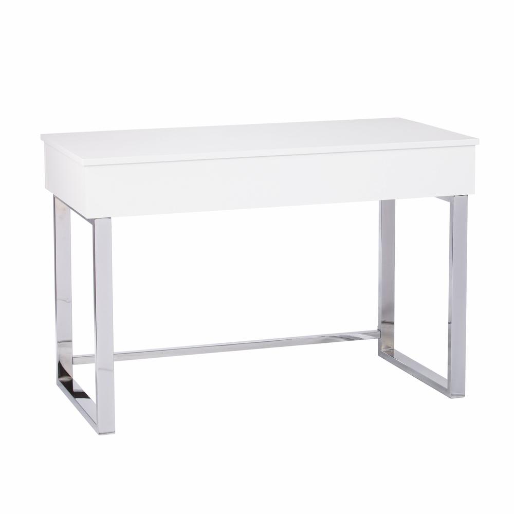 Classic White Adjustable Height Desk. Picture 4