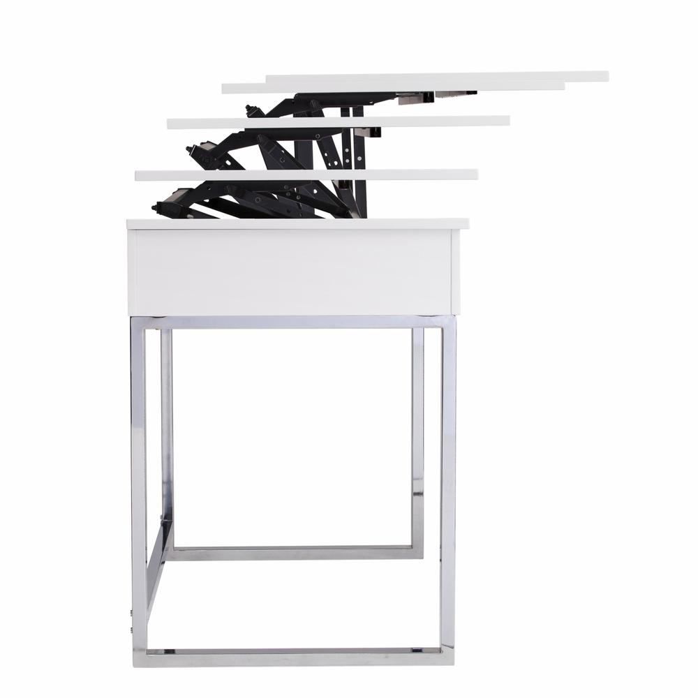 Classic White Adjustable Height Desk. Picture 5