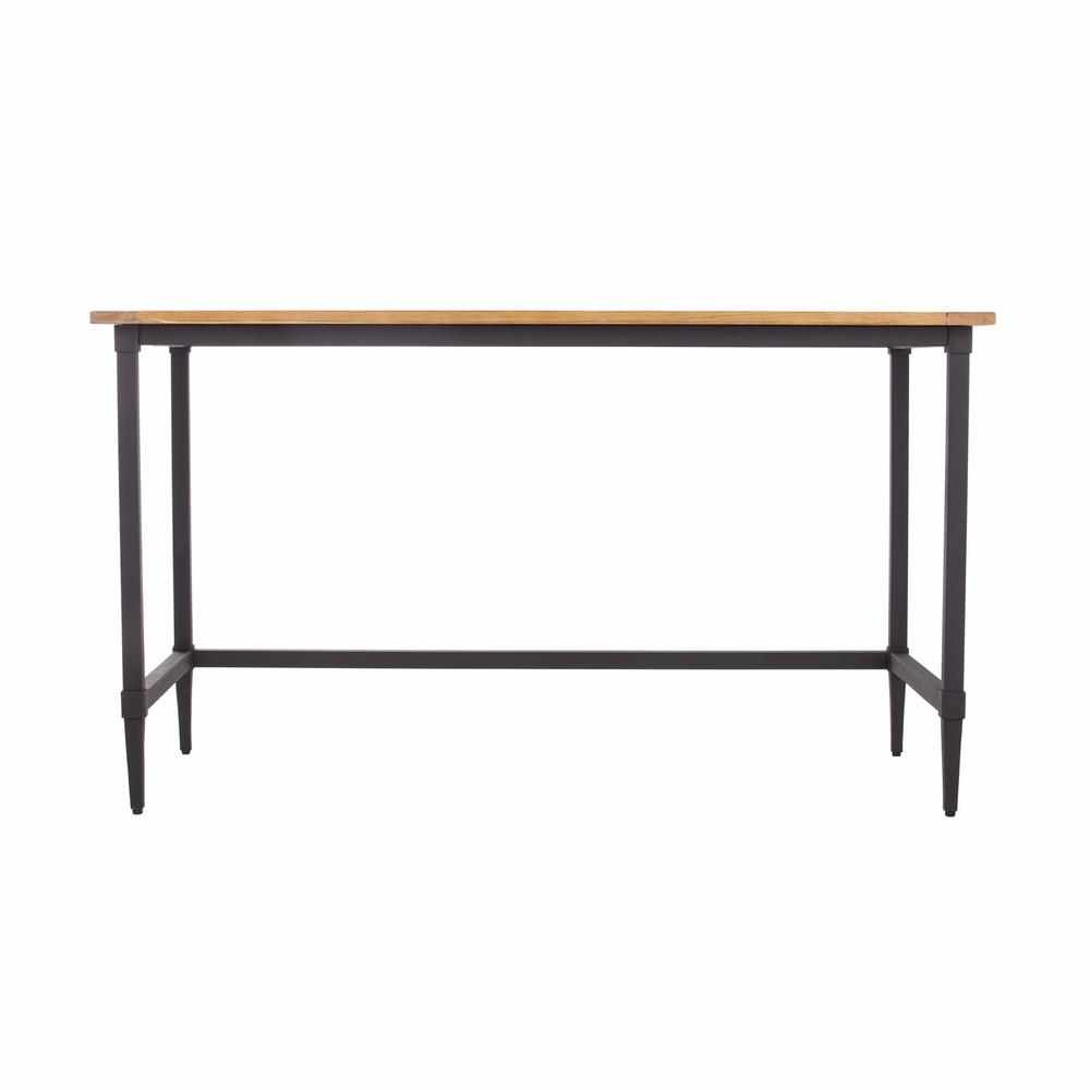 53" Natural And Black Writing Desk. Picture 1