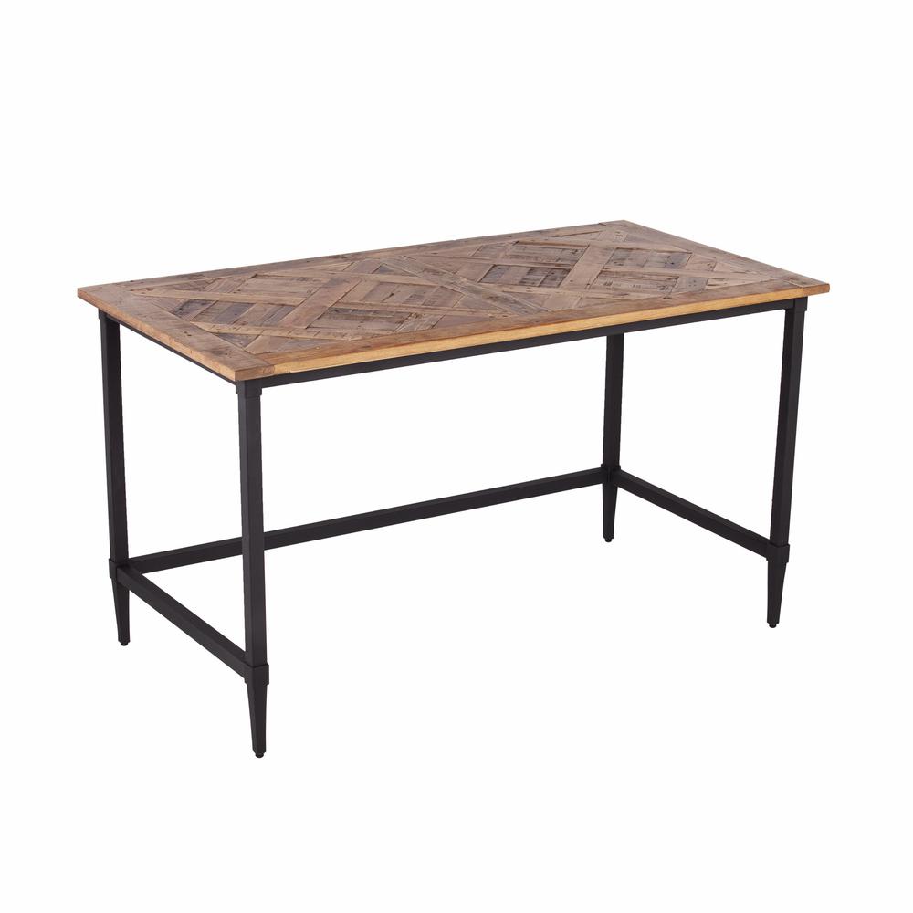 53" Natural And Black Writing Desk. Picture 2