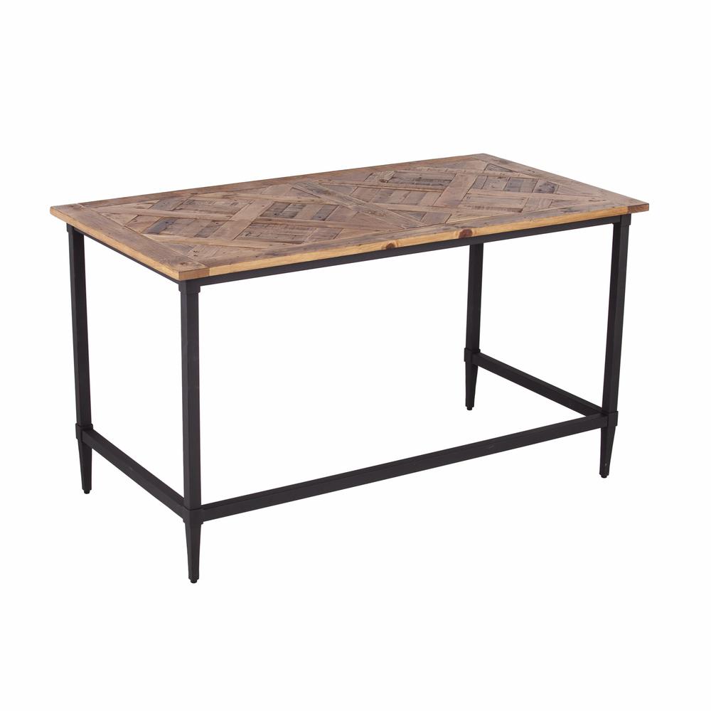 53" Natural And Black Writing Desk. Picture 5