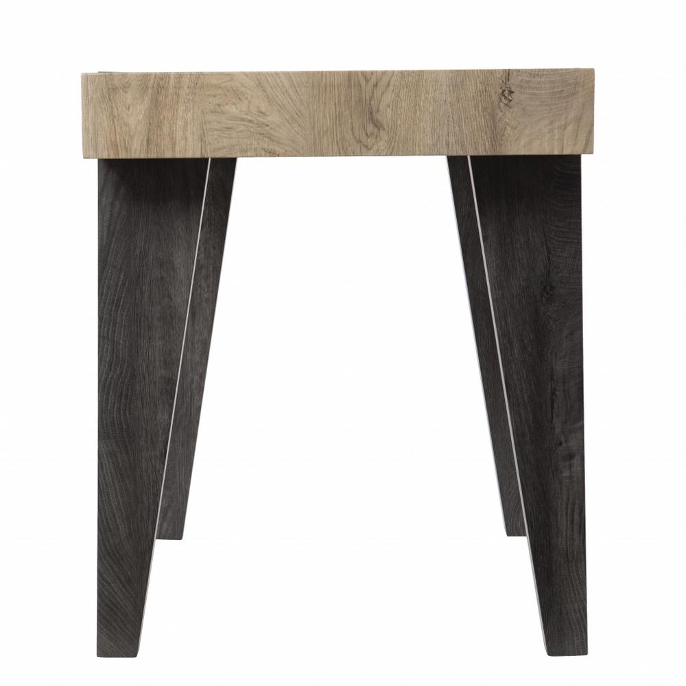 Modern Chunky Natural and Gray Wood Table Desk. Picture 5