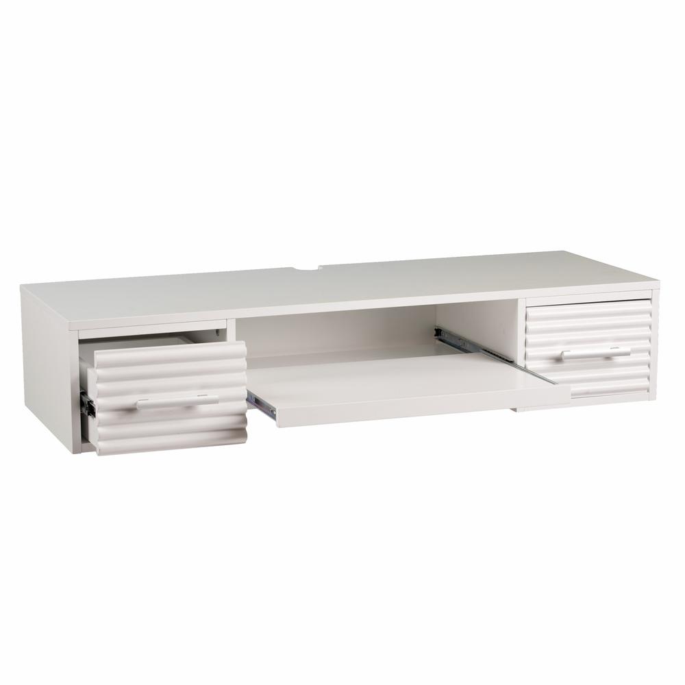 White Wall Mount Desk with Drawers. Picture 5