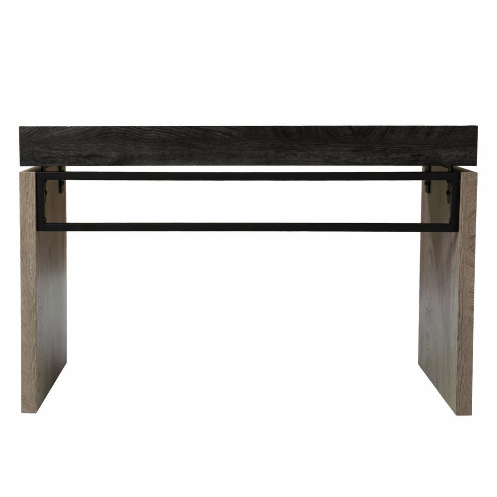 Black Wood and Iron Writing Desk. Picture 5