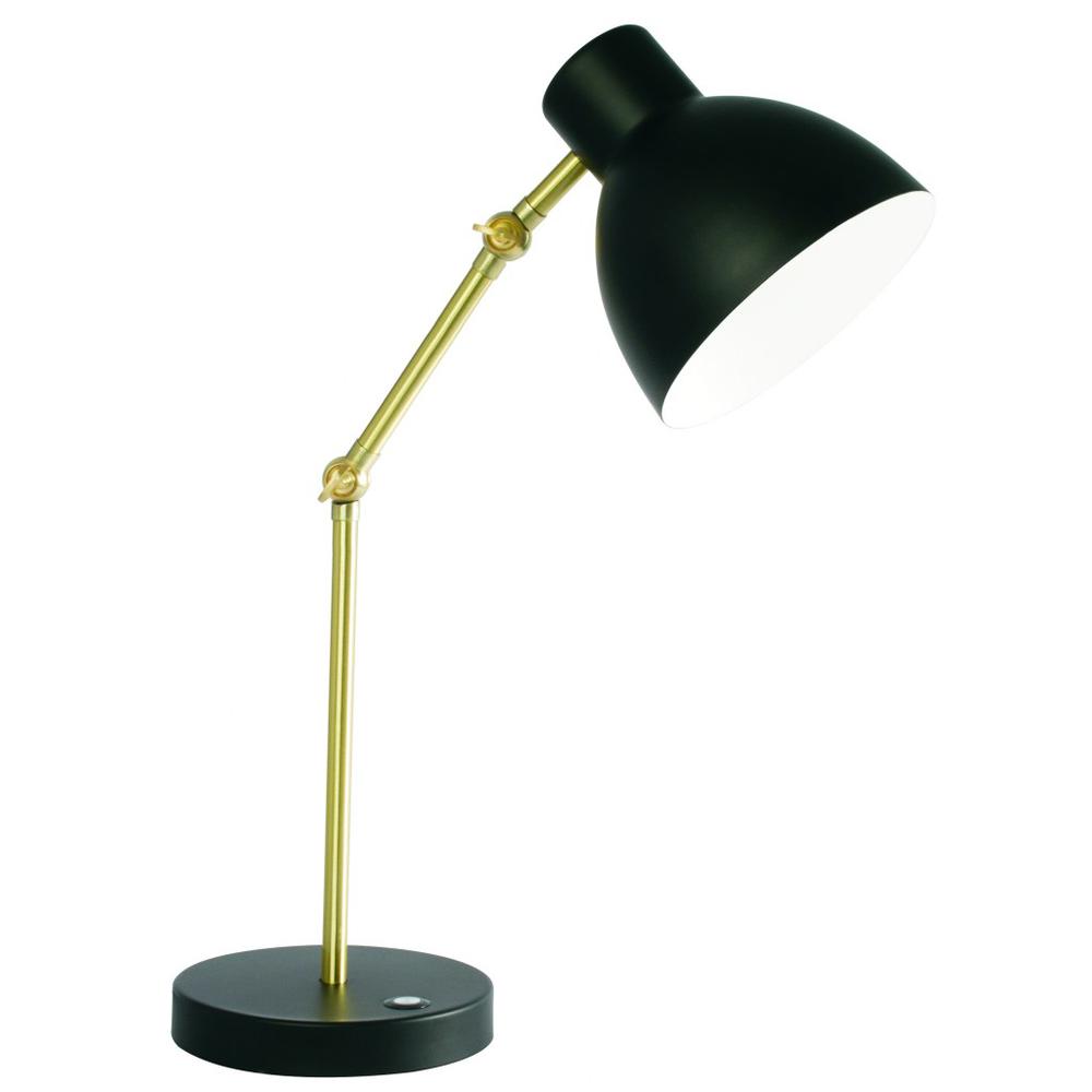 Matte Black and Gold Mod LED Adjustable Desk Lamp. Picture 2
