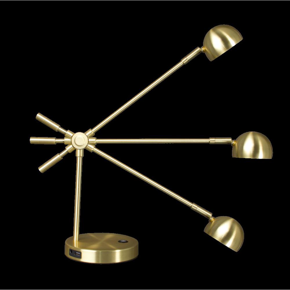 Shiny Satin Brass LED Adjustable Desk Lamp. Picture 5