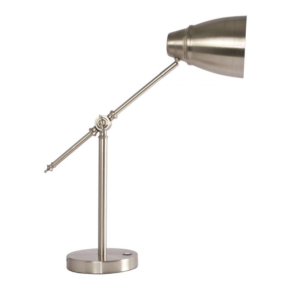 Brushed Silver LED Adjustable Desk Lamp. Picture 1