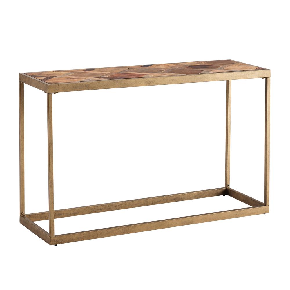 48" Natural Reclaimed Wood and Metal Frame Console Table. Picture 4
