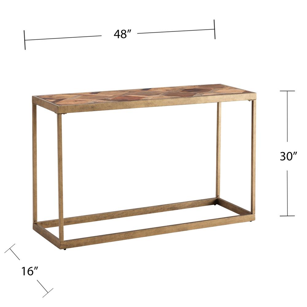 48" Natural Reclaimed Wood and Metal Frame Console Table. Picture 8