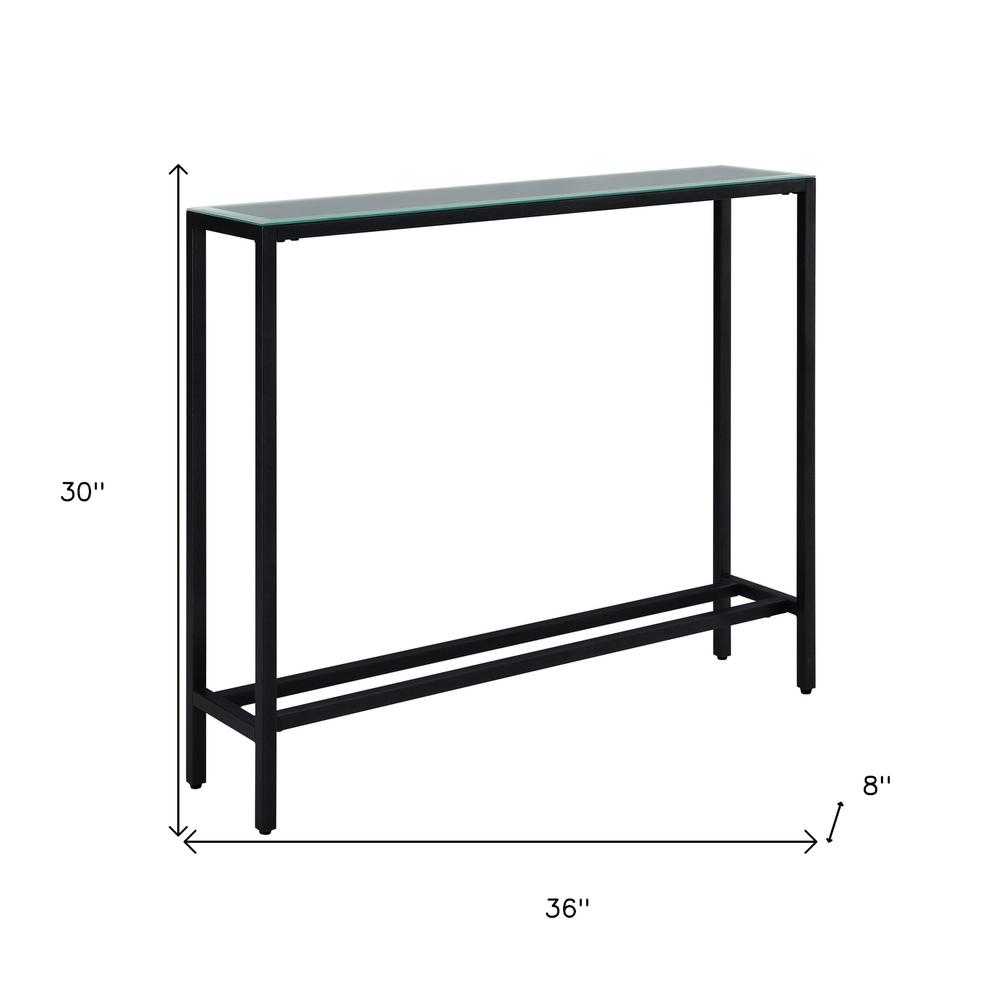 36" Black Mirrored Glass Console Table. Picture 8
