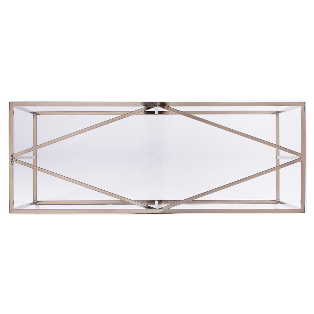 42" Clear and Gold Glass Frame Console Table. Picture 3
