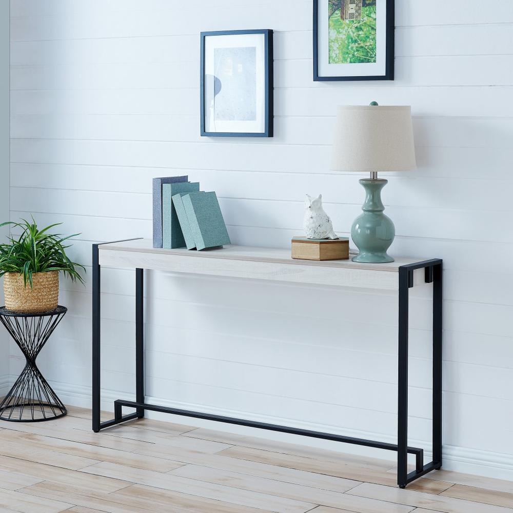 54" White and Black Distressed Sled Console Table. Picture 8