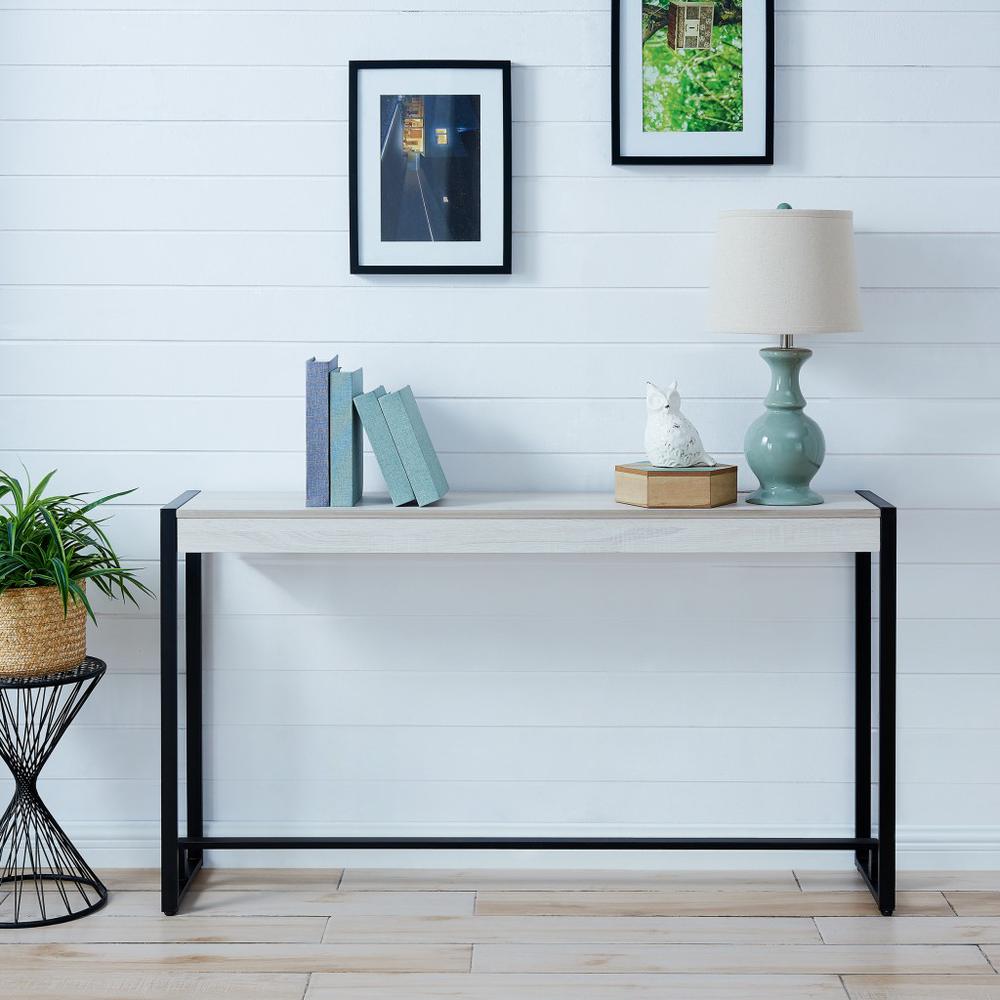 54" White and Black Distressed Sled Console Table. Picture 9