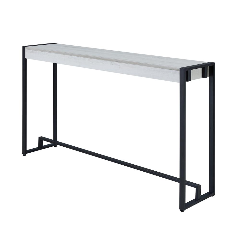 54" White and Black Distressed Sled Console Table. Picture 1