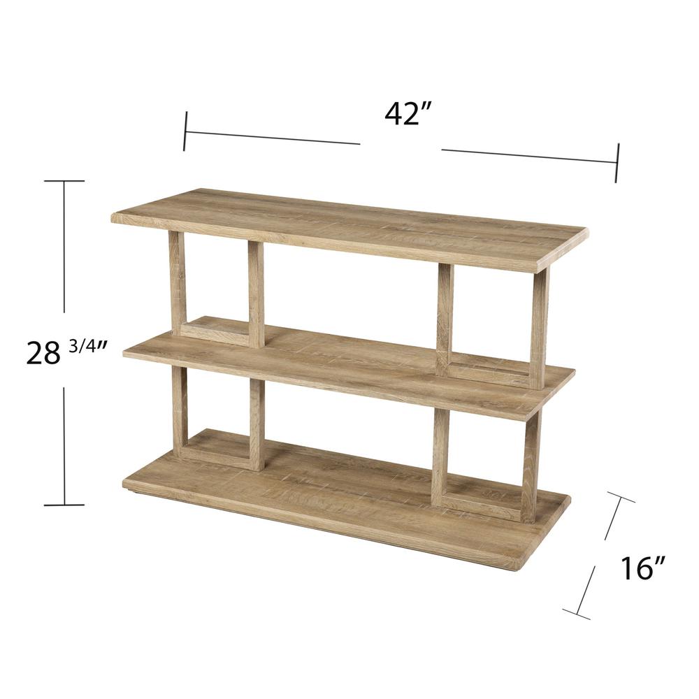 42" Natural Floor Shelf Console Table With Storage. Picture 6