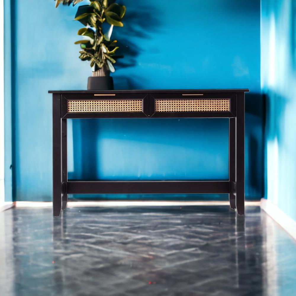 48" Black Console Table With Storage. Picture 5