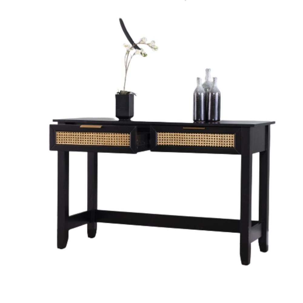 48" Black Console Table With Storage. Picture 6
