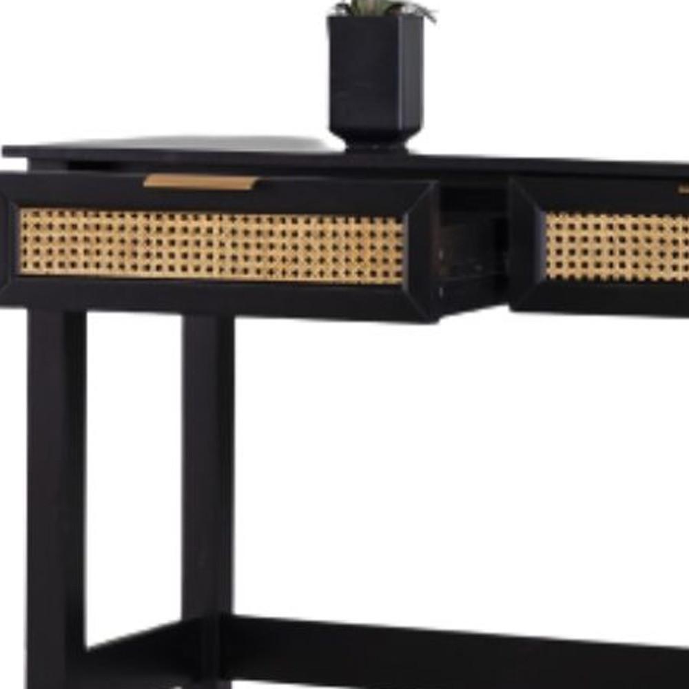 48" Black Console Table With Storage. Picture 7