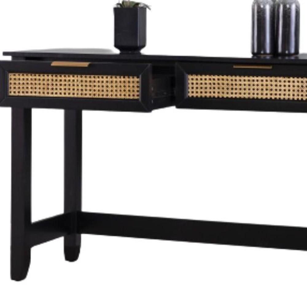 48" Black Console Table With Storage. Picture 8