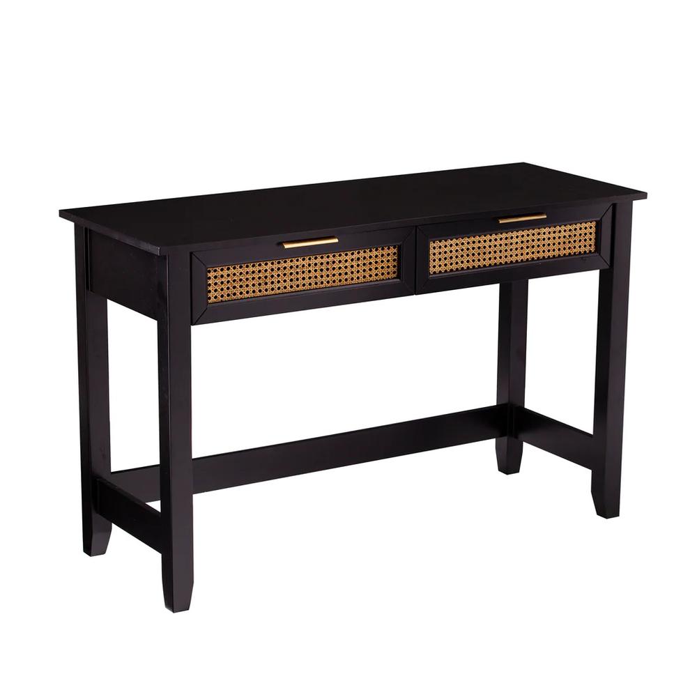 48" Black Console Table With Storage. Picture 2
