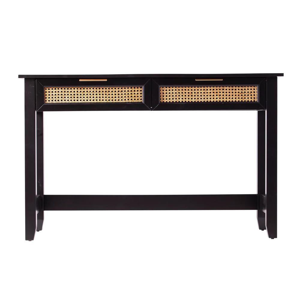 48" Black Console Table With Storage. Picture 1