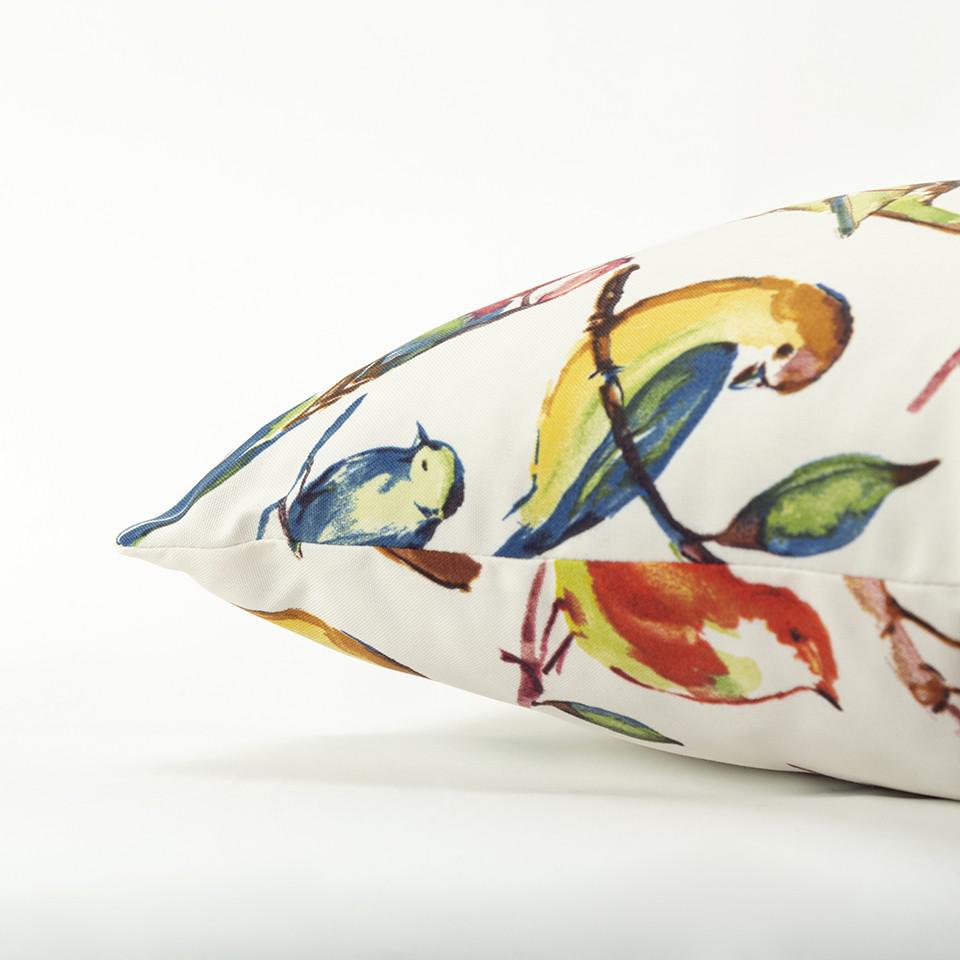 Multicolored Sparrow Indoor Outdoor Throw Pillow. Picture 2