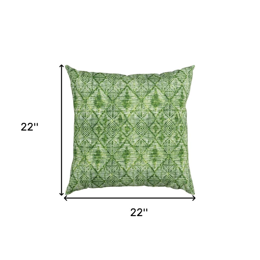 Green Nested Diamonds Indoor Outdoor Throw Pillow. Picture 4
