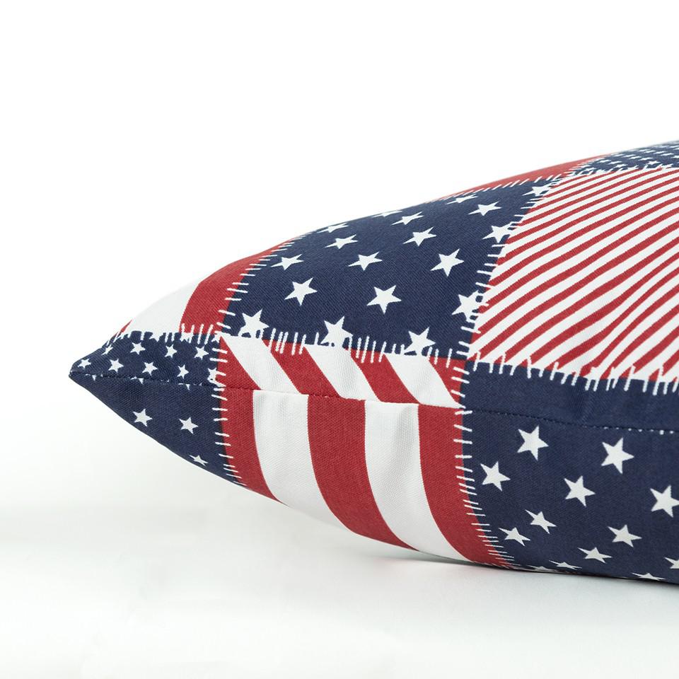 Red Blue American Flag Indoor Outdoor Throw Pillow. Picture 2