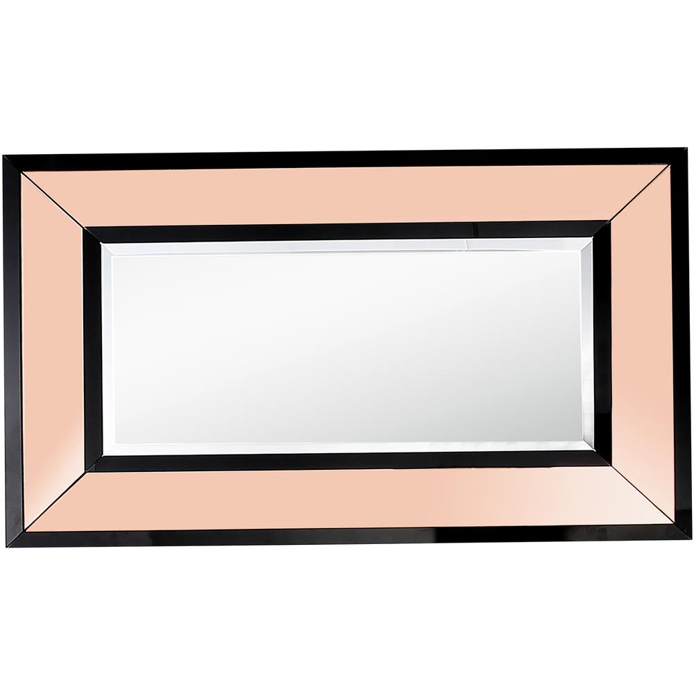 41" Rose Gold Accent Wood Mirror. Picture 1