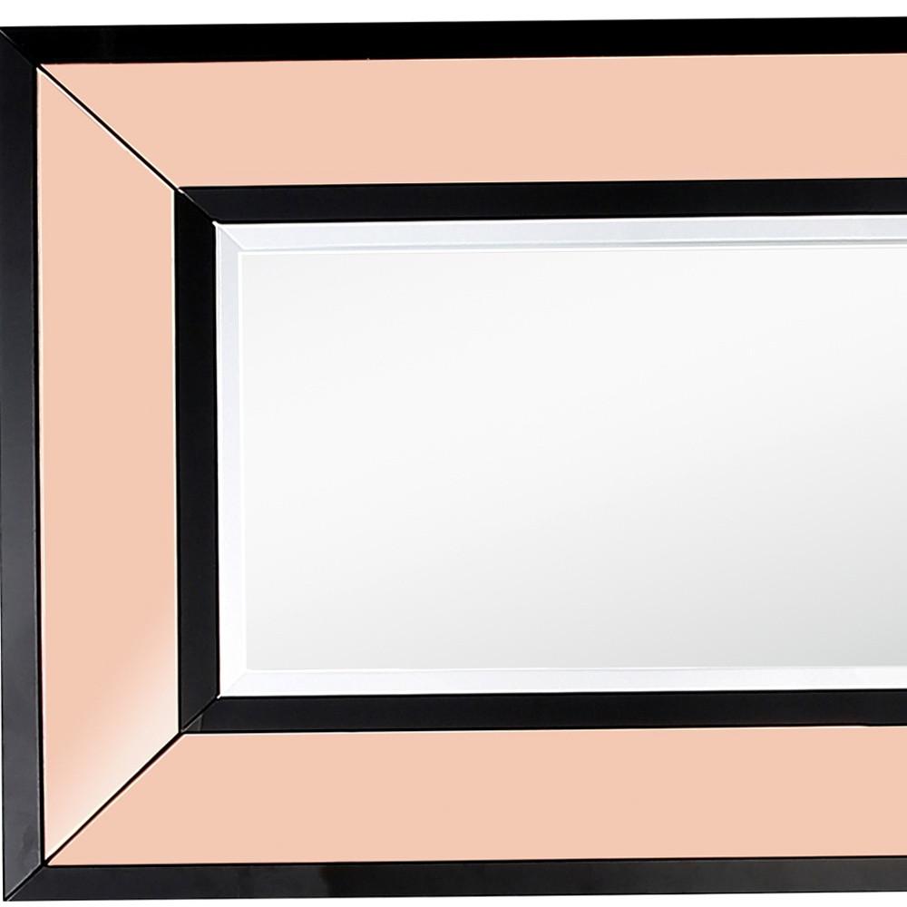 41" Rose Gold Accent Wood Mirror. Picture 4