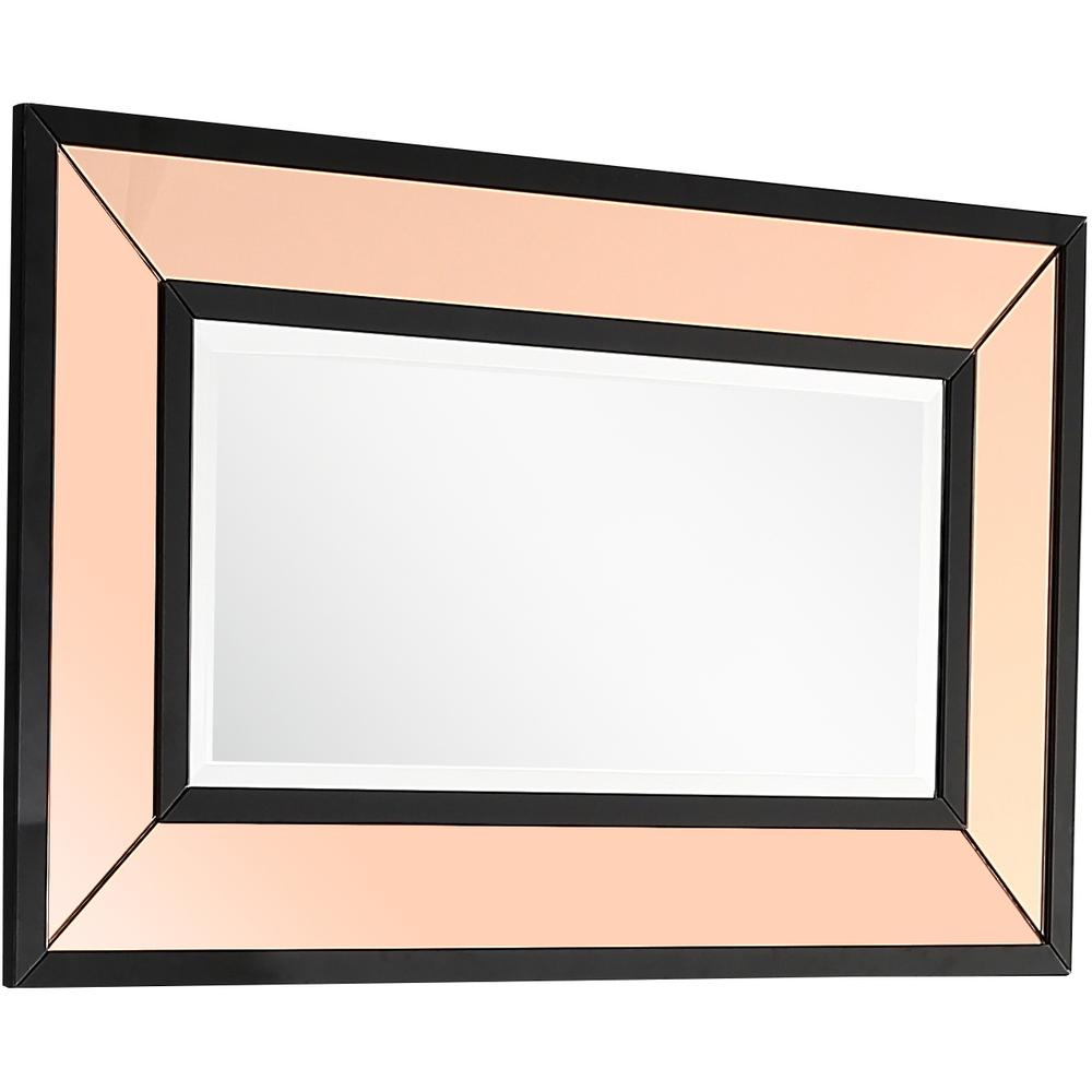 41" Rose Gold Accent Wood Mirror. Picture 2