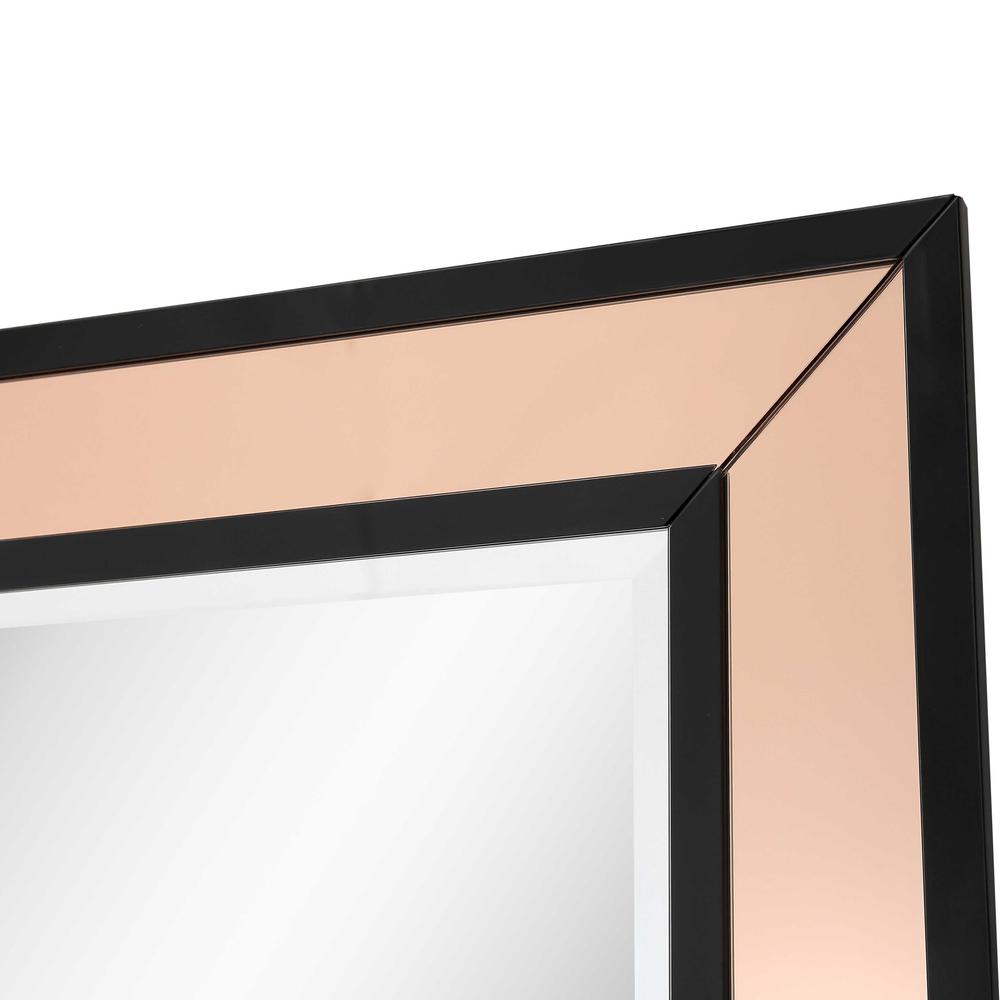 41" Rose Gold Accent Wood Mirror. Picture 6