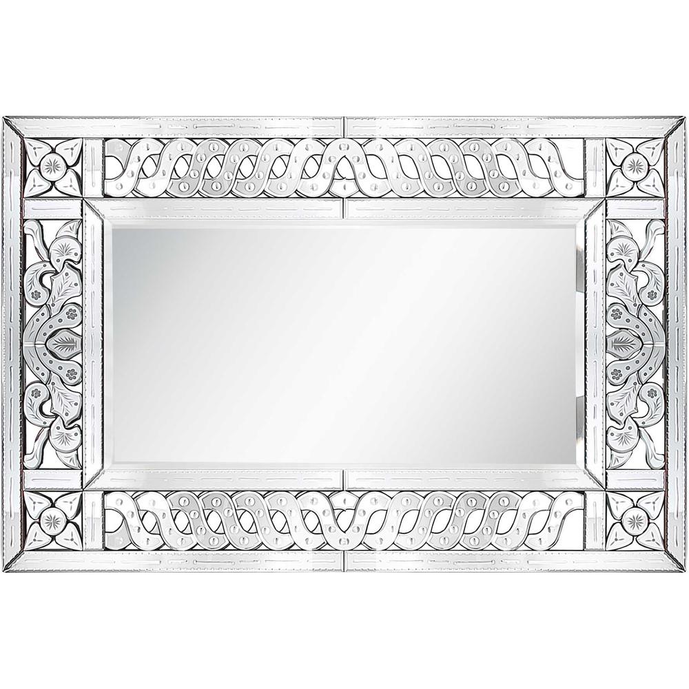 47" Clear Accent Wood Mirror. Picture 1