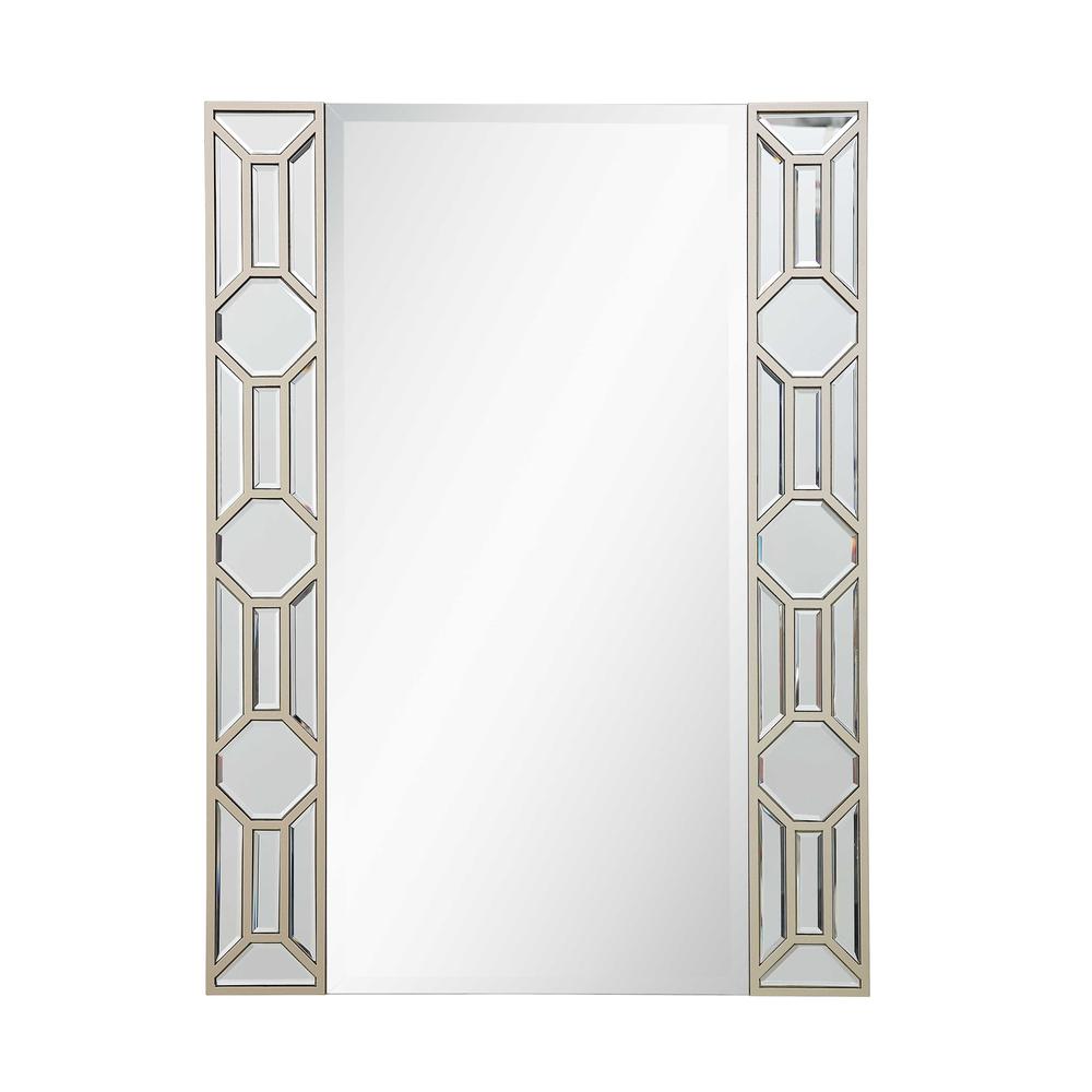 35" Champagne Accent Wood Framed Mirror. Picture 1