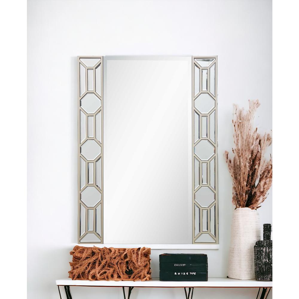 35" Champagne Accent Wood Framed Mirror. Picture 2