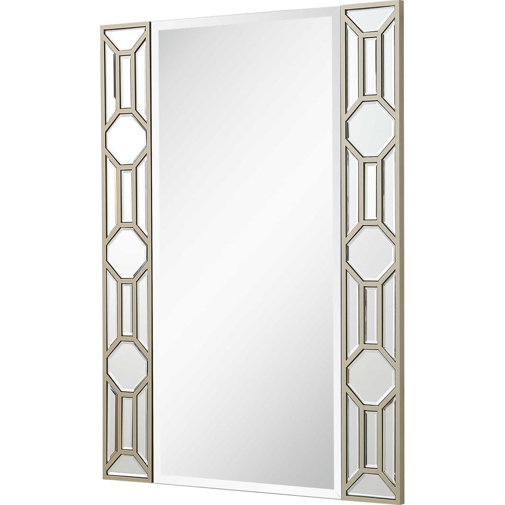 35" Champagne Accent Wood Framed Mirror. Picture 3