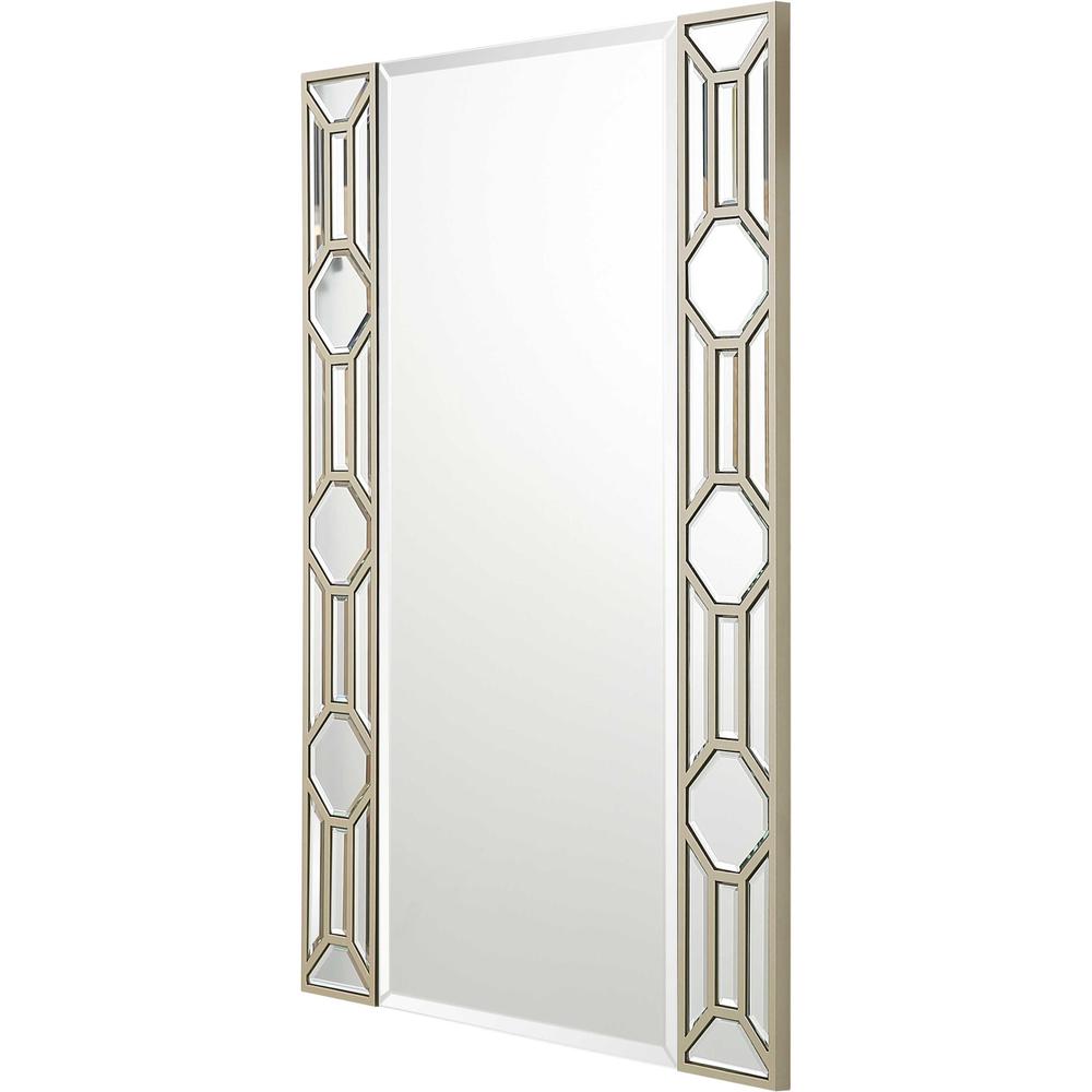 35" Champagne Accent Wood Framed Mirror. Picture 4