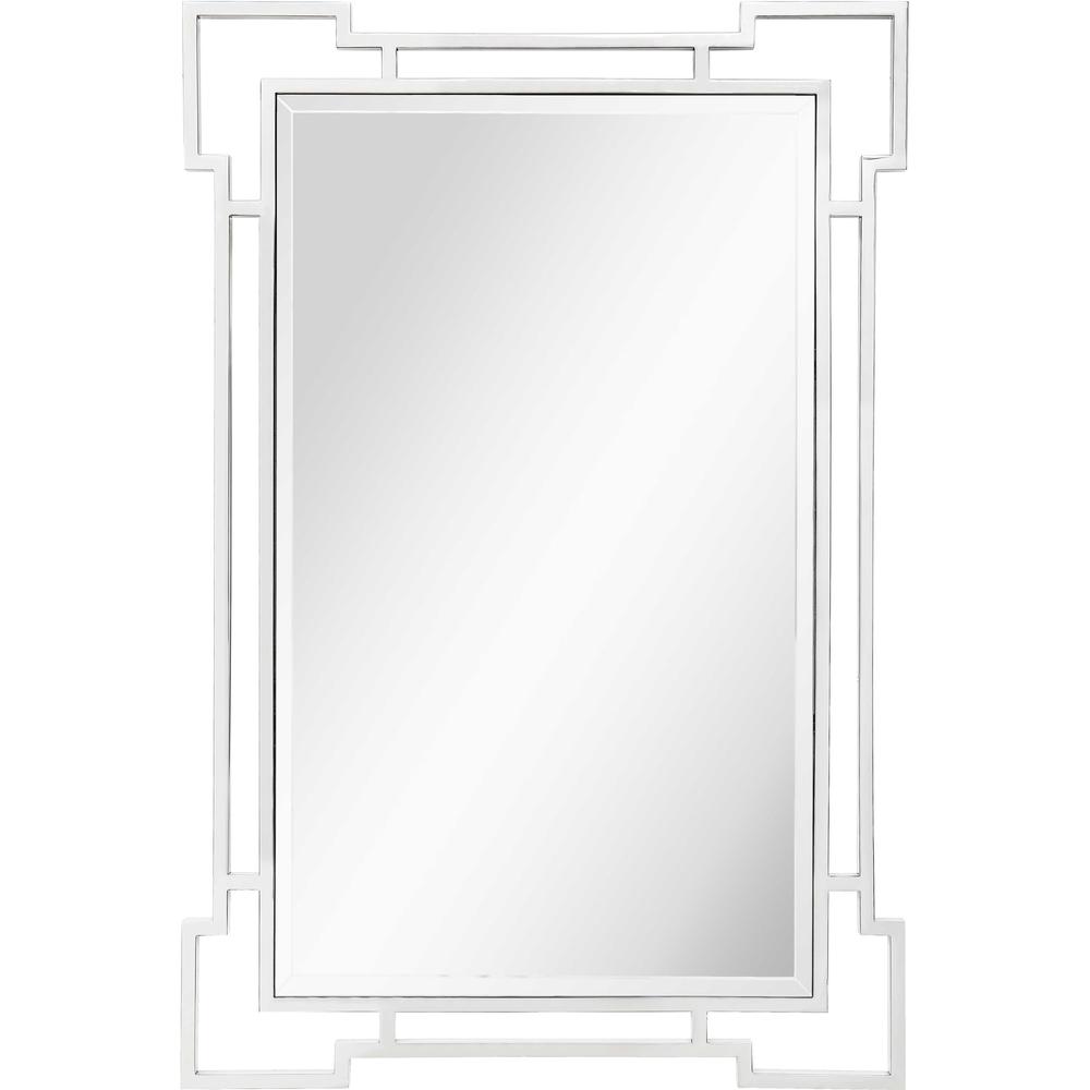 42" Silver Accent Wood Mirror. Picture 1