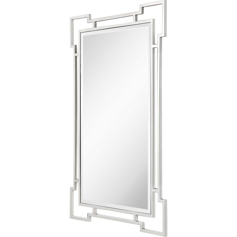 42" Silver Accent Wood Mirror. Picture 3