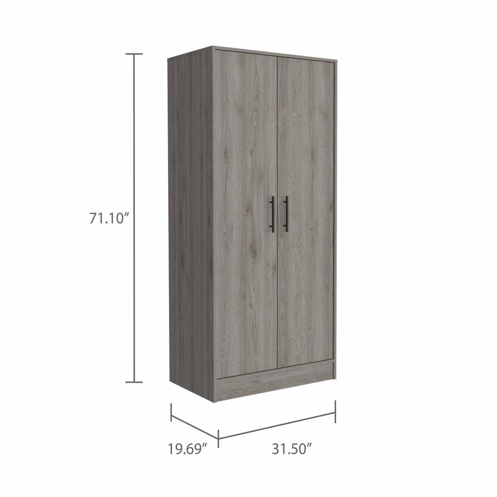 71" Light Gray Tall Two Door Closet. Picture 5
