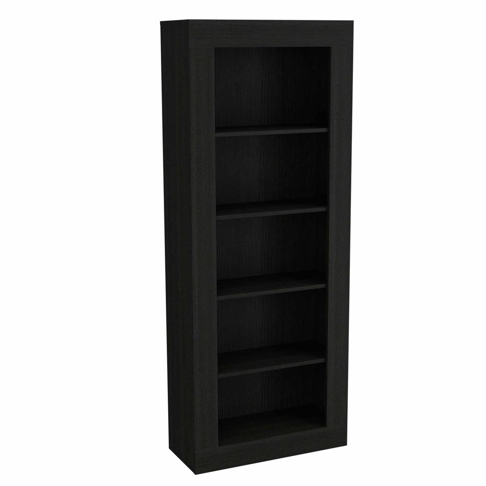 70" Black Wengue Five Tier Standard Bookcase. Picture 2