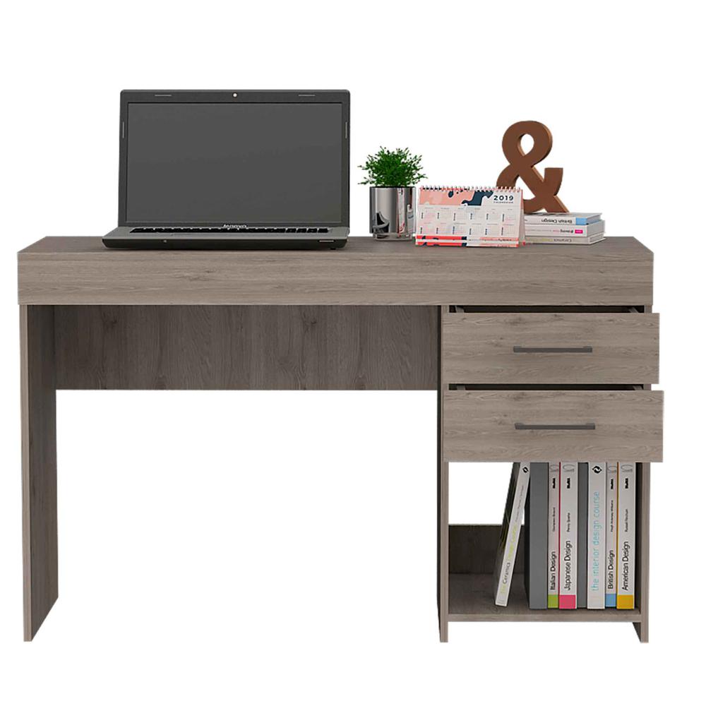 Deon Light Gray Two Drawer Computer Desk. Picture 5