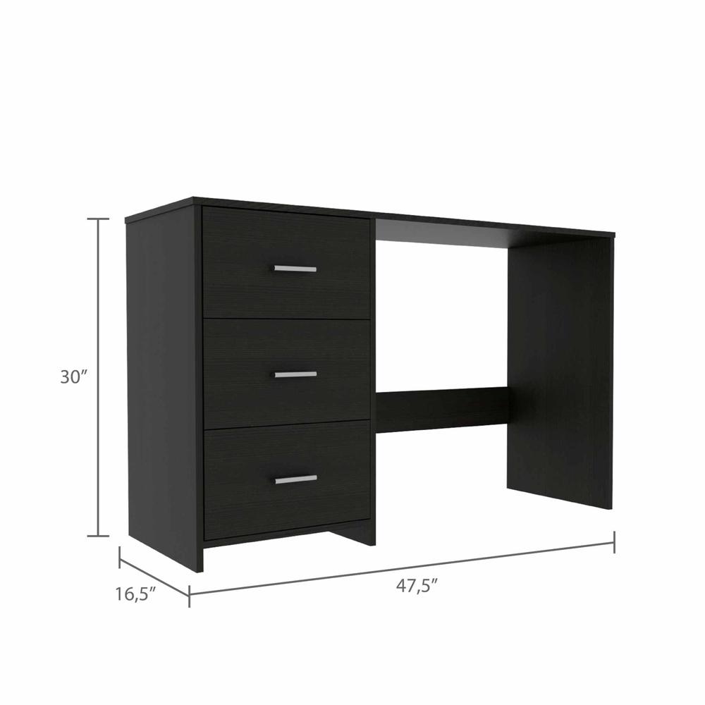 Echo Black Computer Desk with Three Drawers. Picture 2