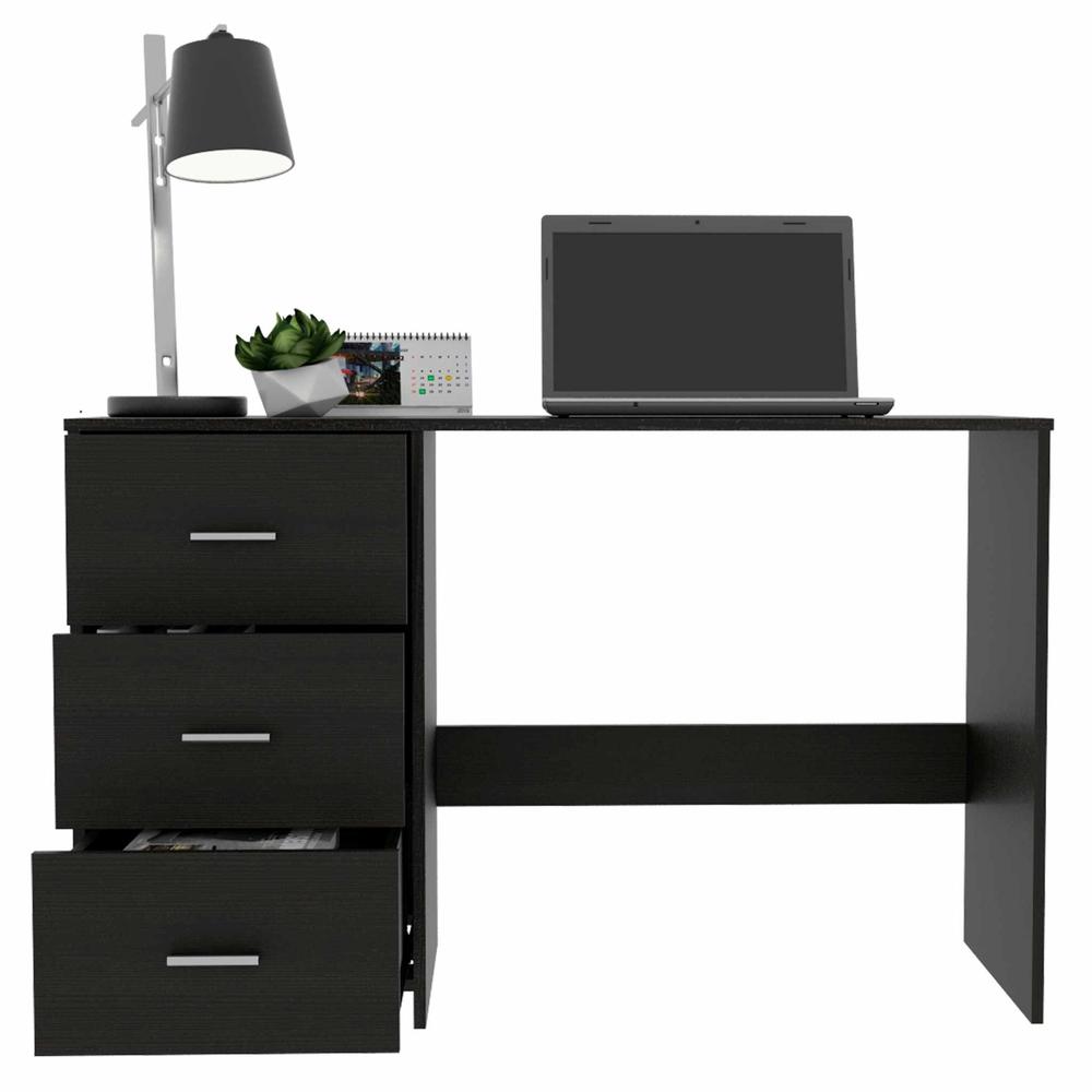 Echo Black Computer Desk with Three Drawers. Picture 5