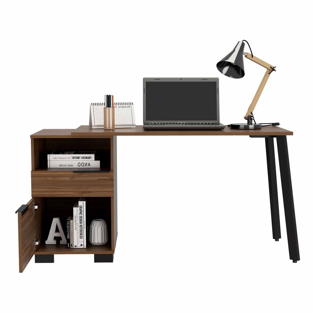 Contempo Flair Mahogany and Black Office Desk. Picture 2
