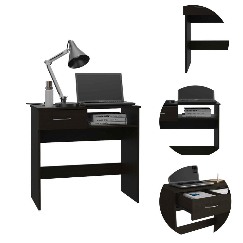 Mod Black Desk and Bookshelf Set. Picture 5