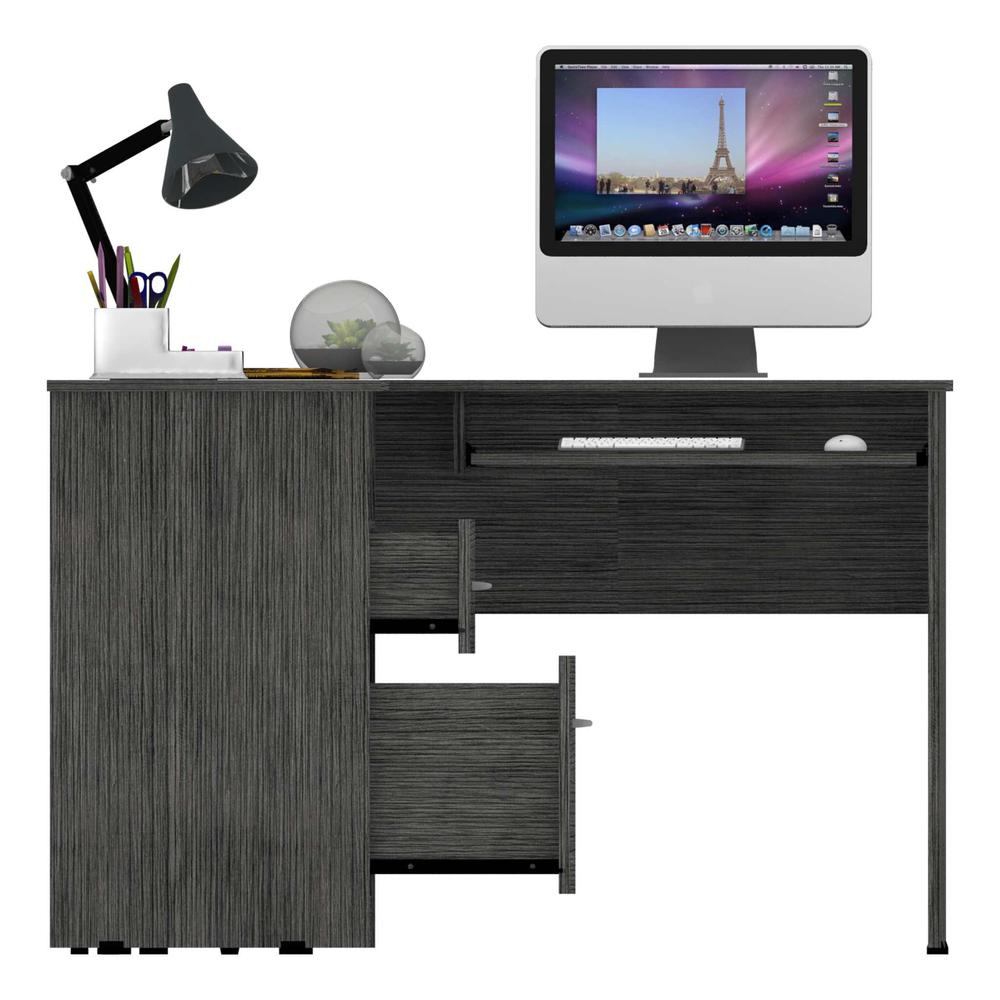 Thorpe Gray Oak L Shaped Computer Desk. Picture 2